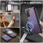Portafoglio con fibbia in pelle con protezione MagSafe e RFID per Samsung Galaxy