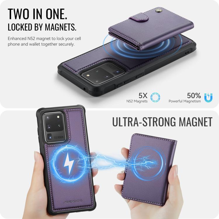 Portafoglio con fibbia in pelle per Samsung Galaxy S20 Ultra 5G, S20 e S20+ con