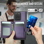 Portafoglio con fibbia in pelle per Samsung Galaxy S20 Ultra 5G, S20 e S20+ con