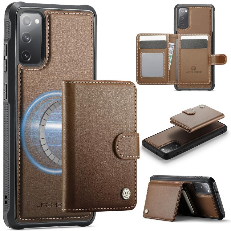 Portafoglio con fibbia in pelle con protezione MagSafe e RFID per Samsung Galaxy