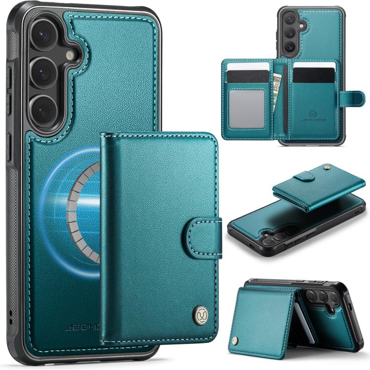Custodia portafoglio in pelle con fibbia e protezione magnetica MagSafe per