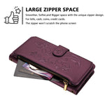 Portafoglio multi-carta con cerniera e motivo farfalla, amore e fiore, custodia per telefono in pelle, For iPhone 16 Pro, For iPhone 16 Plus, For iPhone 16