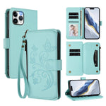 Portafoglio multi-carta con cerniera e motivo farfalla, amore e fiore, custodia per telefono in pelle, For iPhone 11 Pro Max, For iPhone 11, For iPhone 11 Pro