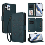 Portafoglio multi-carta con cerniera e motivo farfalla, amore e fiore, custodia per telefono in pelle, For iPhone 11 Pro Max, For iPhone 11, For iPhone 11 Pro