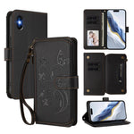 Portafoglio multi-carta con cerniera e motivo farfalla, amore e fiore, custodia per telefono in pelle, For iPhone X / XS, For iPhone XR, For iPhone XS Max