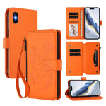 Portafoglio multi-carta con cerniera e motivo farfalla, amore e fiore, custodia per telefono in pelle, For iPhone X / XS, For iPhone XR, For iPhone XS Max