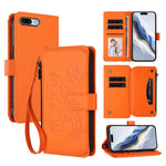Portafoglio multi-carta con cerniera e motivo farfalla, amore e fiore, custodia per telefono in pelle, For iPhone 7 Plus / 8 Plus