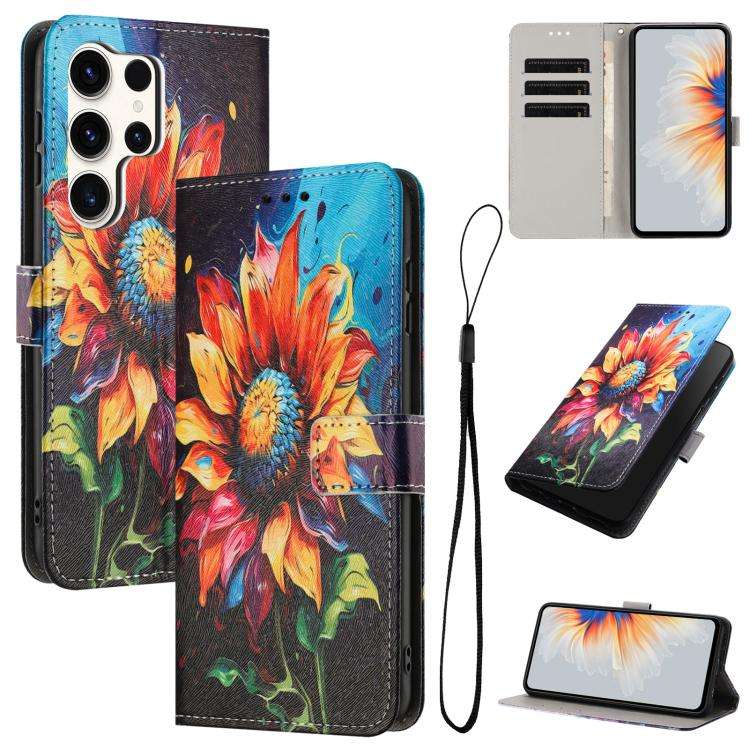 Custodia in pelle con motivo a colori per Samsung Galaxy S25 / S24, S25+ / S24+