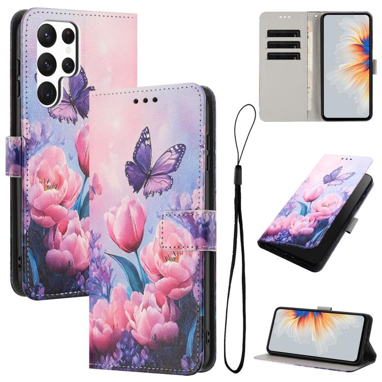 Custodia in pelle con motivo a colori per Samsung Galaxy S23 Ultra, S23+ e S23