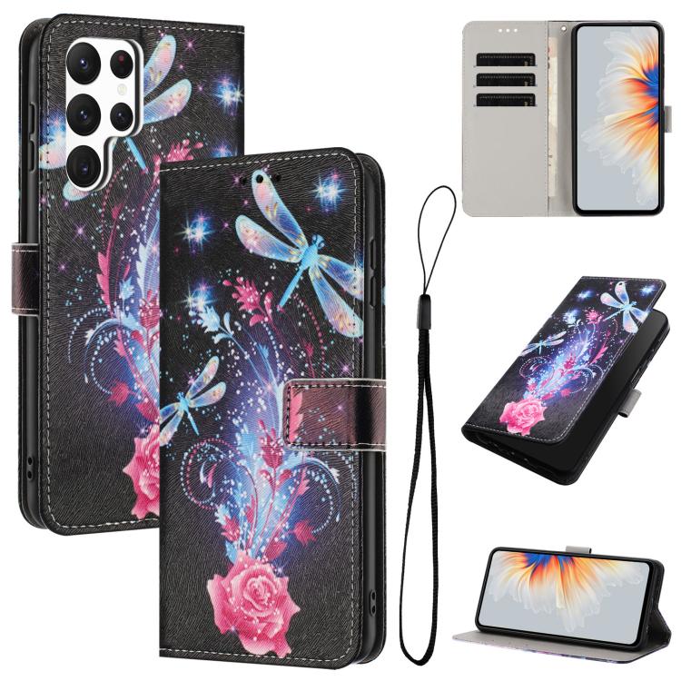 Custodia in pelle con motivo a colori per Samsung Galaxy S23 Ultra, S23+ e S23