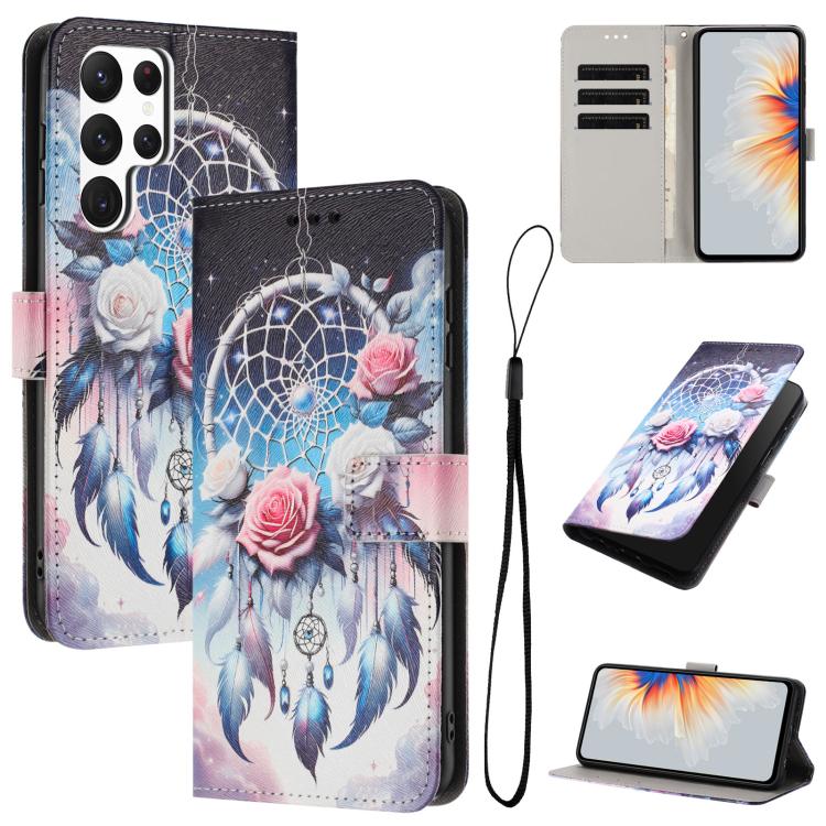 Custodia in pelle con motivo a colori per Samsung Galaxy S23 Ultra, S23+ e S23