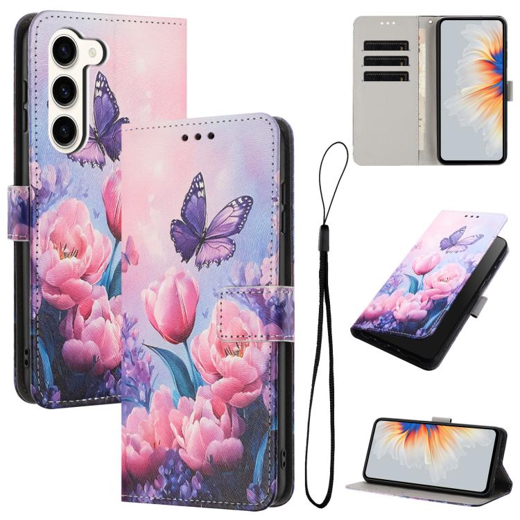 Custodia in pelle con motivo a colori per Samsung Galaxy S23 Ultra, S23+ e S23