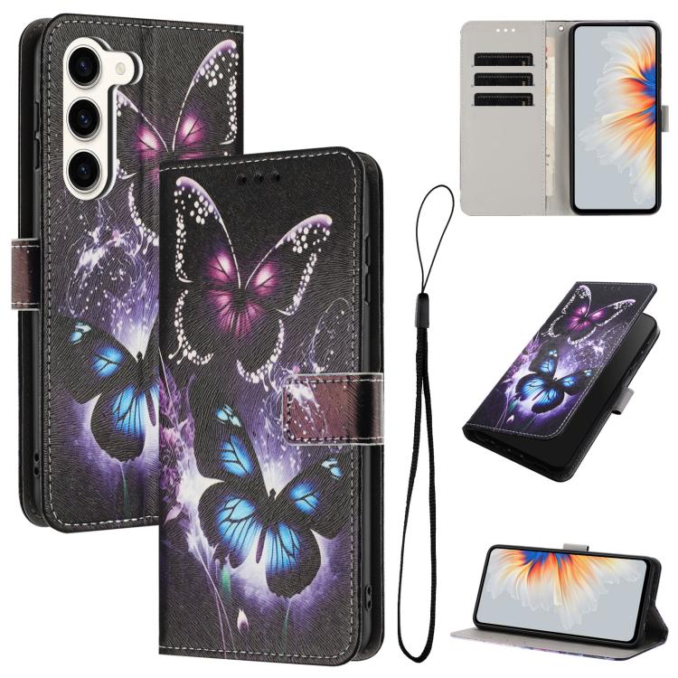 Custodia in pelle con motivo a colori per Samsung Galaxy S23 Ultra, S23+ e S23