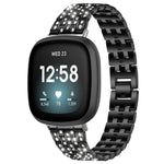 Cinturino per orologio xDfind Five Beads Full Diamond in metallo con diamanti, For Fitbit Versa 4 / 3 / Sense 2 / Sense