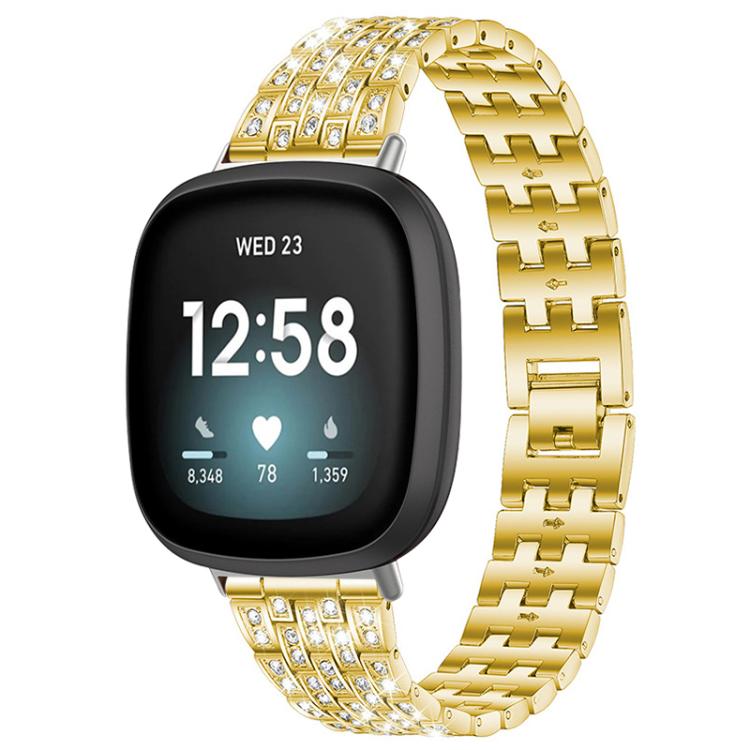 Cinturino per orologio xDfind Five Beads Full Diamond in metallo con diamanti, For Fitbit Versa 4 / 3 / Sense 2 / Sense