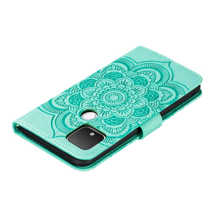 Custodia pelle sintetica mandala con supporto per Google Pixel 5, 4a 5G e 5 XL /
