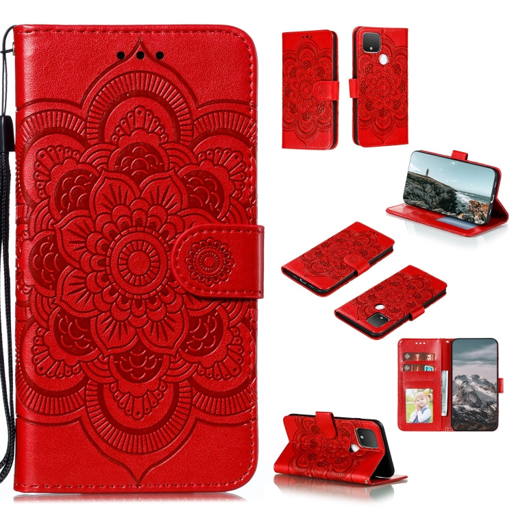 Custodia pelle sintetica mandala con supporto per Google Pixel 5, 4a 5G e 5 XL /