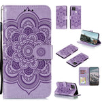 Custodia pelle sintetica mandala con supporto per Google Pixel 5, 4a 5G e 5 XL /