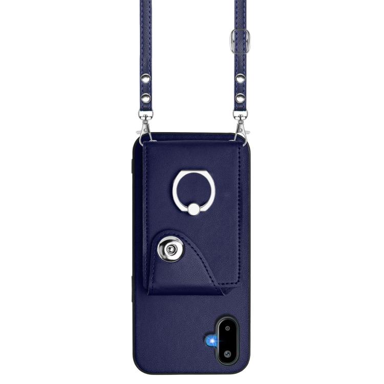 Custodia per telefono con anello porta carte e cordino lungo per Samsung Galaxy