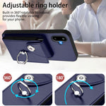 Custodia per telefono con anello porta carte e cordino lungo per Samsung Galaxy