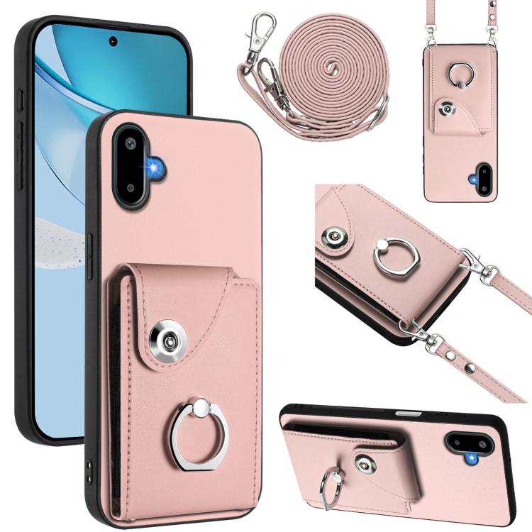 Custodia per telefono con anello porta carte e cordino lungo per Samsung Galaxy