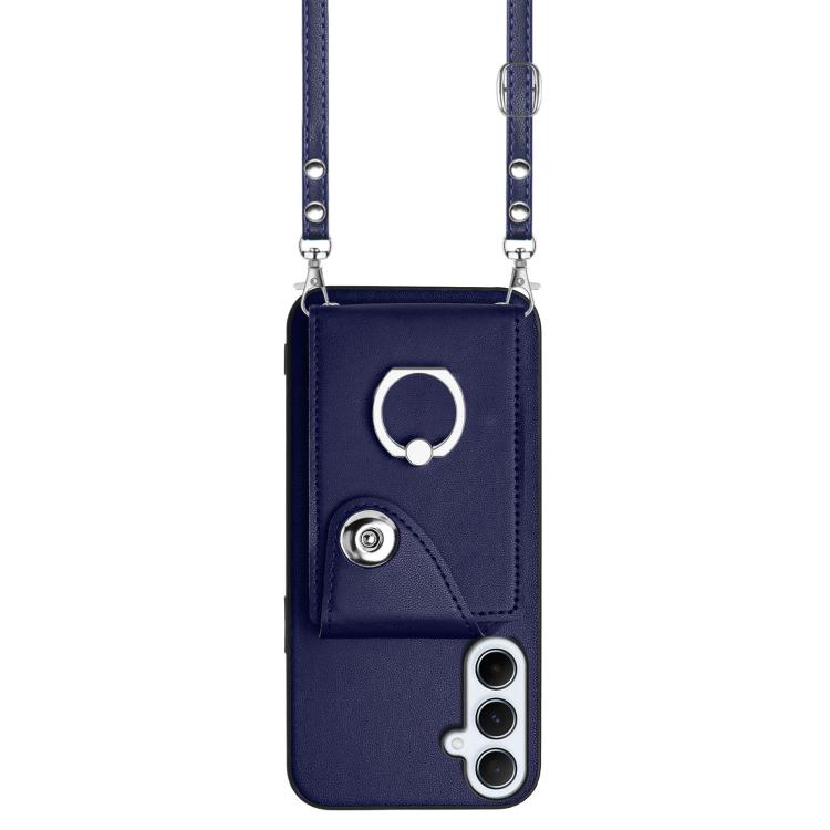 Custodia per telefono con anello porta carte e cordino lungo per Samsung Galaxy