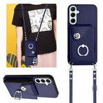 Custodia per telefono con anello porta carte e cordino lungo per Samsung Galaxy