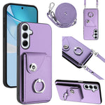 Custodia per telefono con anello porta carte e cordino lungo per Samsung Galaxy