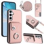 Custodia per telefono con anello porta carte e cordino lungo per Samsung Galaxy