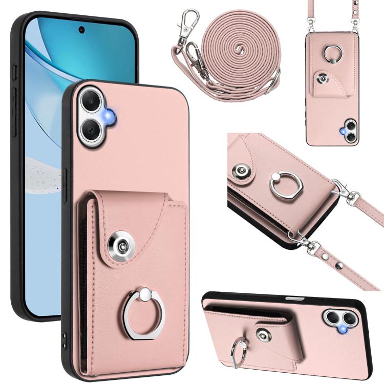 Custodia per telefono con anello porta carte e cordino lungo per Samsung Galaxy