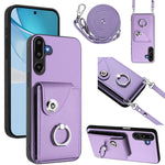 Custodia per telefono con anello porta carte e cordino lungo per Samsung Galaxy