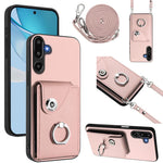 Custodia per telefono con anello porta carte e cordino lungo per Samsung Galaxy