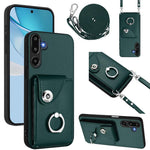 Custodia per telefono con anello porta carte e cordino lungo per Samsung Galaxy