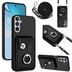 Custodia per telefono con anello porta carte e cordino lungo per Samsung Galaxy