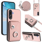 Custodia per telefono con anello porta carte e cordino lungo per Samsung Galaxy