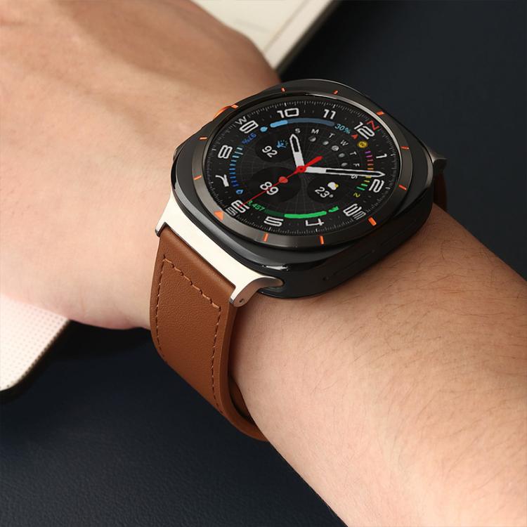 Cinturino per orologio xDfind con fibbia a rivetto in vera pelle, For Samsung Galaxy Watch8 / 8 Classic
