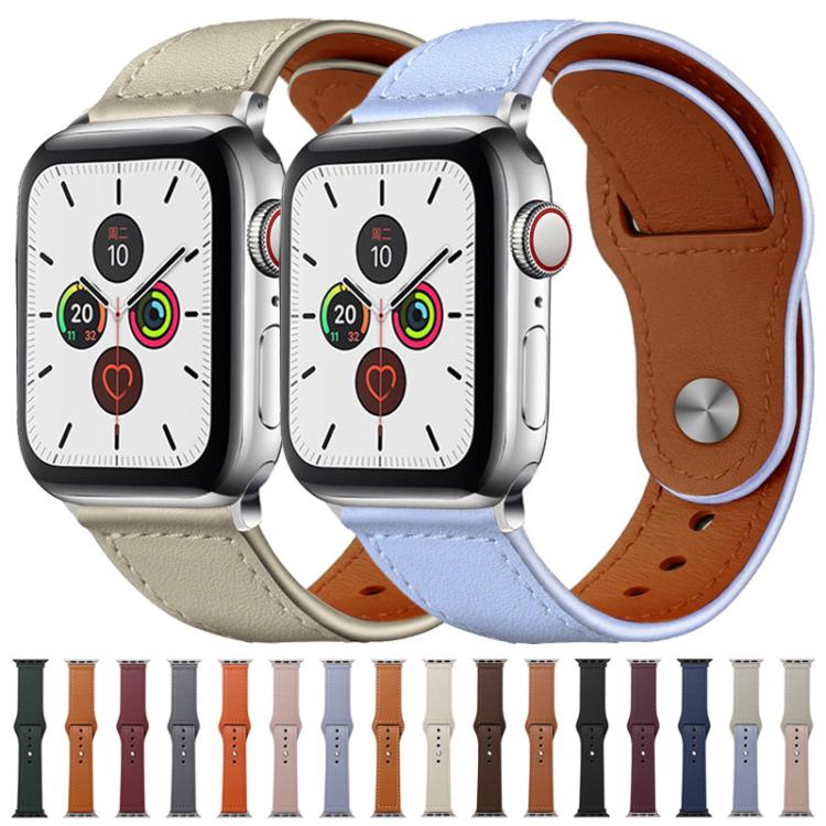 Cinturino per orologio xDfind con fibbia a rivetto in vera pelle, For Apple Watch 42 / 44 / 45 / 46 / 49mm