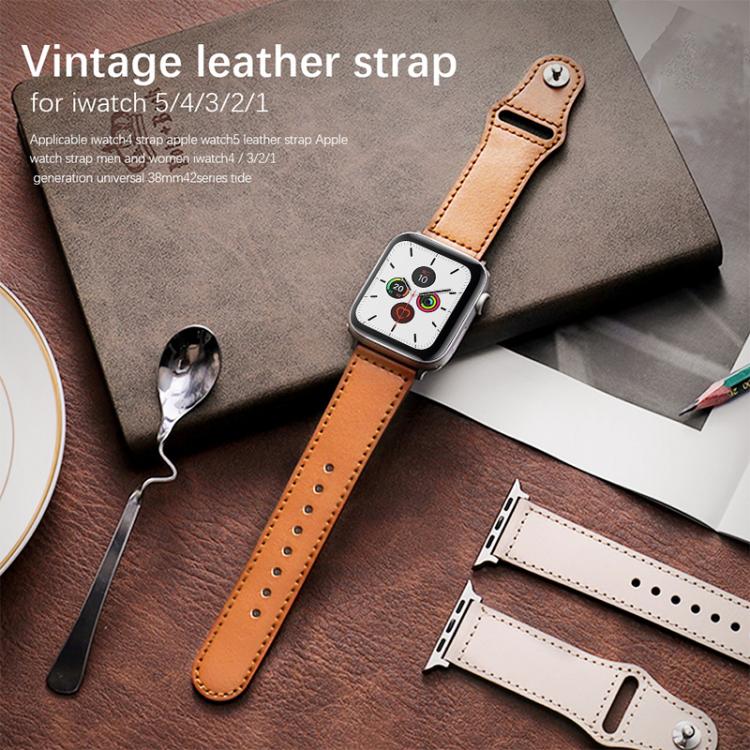 Cinturino per orologio xDfind con fibbia a rivetto in vera pelle, For Apple Watch 42 / 44 / 45 / 46 / 49mm