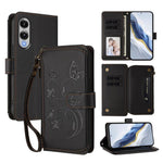 Portafoglio multi-carta con cerniera e motivo farfalla per Galaxy S26 Ultra, S26