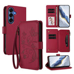 Portafoglio multi-carta con cerniera e motivo farfalla per Galaxy S26 FE, S26+ e
