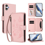 Portafoglio multi-carta con cerniera e motivo farfalla per Samsung Galaxy A36