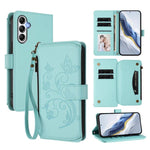 Portafoglio multi-carta con cerniera e motivo farfalla per Samsung Galaxy A23
