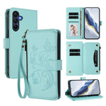 Portafoglio multi-carta con cerniera e motivo farfalla per Samsung Galaxy A36