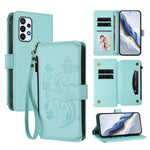 Portafoglio multi-carta con cerniera e motivo farfalla per Samsung Galaxy A23