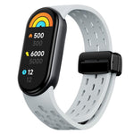 Cinturino per orologio in silicone con fibbia magnetica nera xDfind Holes, For Xiaomi Smart Band 10 / 9 / 8