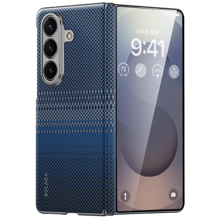 Custodia in pelle intrecciata Kevlar con chiusura magnetica per Galaxy Z Fold8