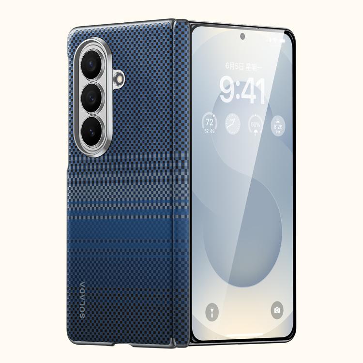 Custodia in pelle intrecciata Kevlar con chiusura magnetica per Galaxy Z Fold8