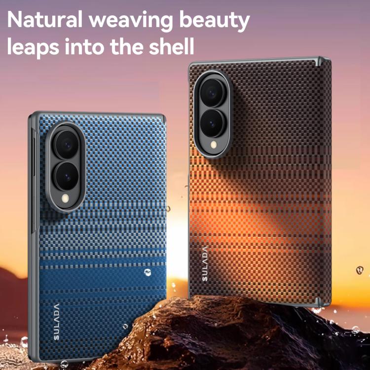 Custodia in pelle intrecciata Kevlar con chiusura magnetica per Galaxy Z Fold8