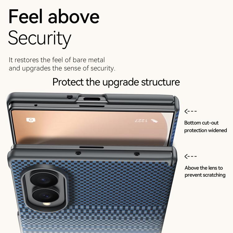 Custodia in pelle intrecciata Kevlar con chiusura magnetica per Galaxy Z Fold8