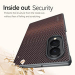 Custodia in pelle intrecciata Kevlar con chiusura magnetica per Galaxy Z Fold8